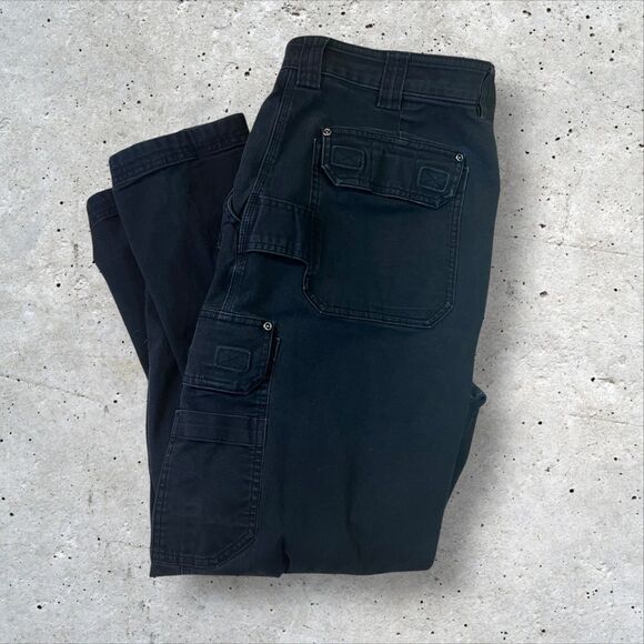 Duluth Trading Flex Fire Hose Cargo Pants Men's 40x30 Black Distressed workwear - Picture 1 of 8